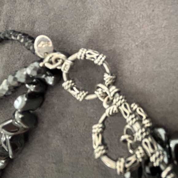 Silpada Hematite, Onyx, .925 Sterling Silver Beaded Necklace Toggle Clasp N1094 - Picture 7 of 7